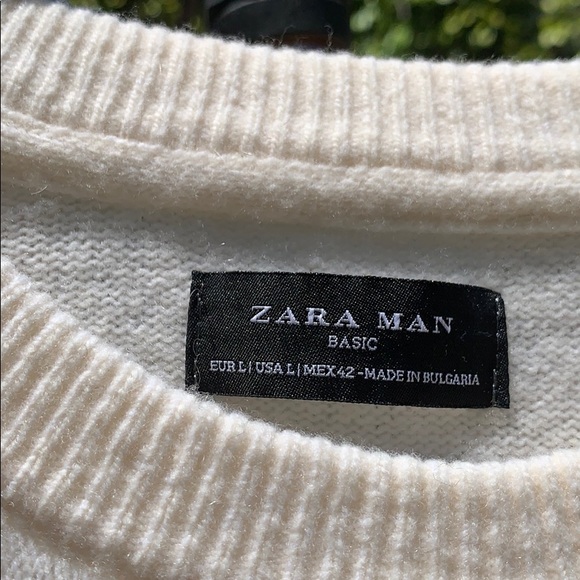 Men’s Zara Italian Yarn Crème Sweater (SIZE LARGE) - Picture 3 of 7